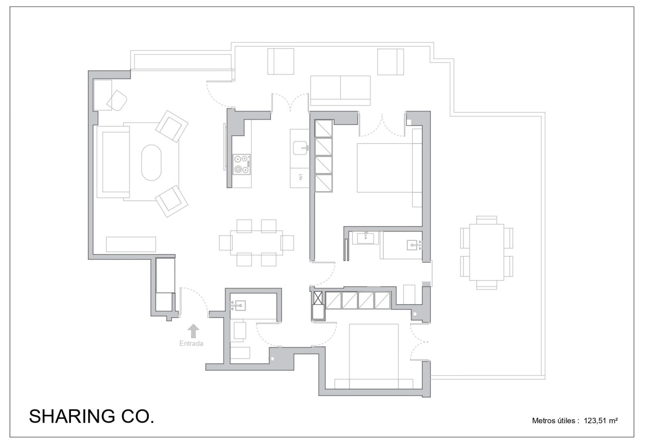 Apartamento en Málaga - Asombroso apartamento 2 hab y terraza Sharing Co   