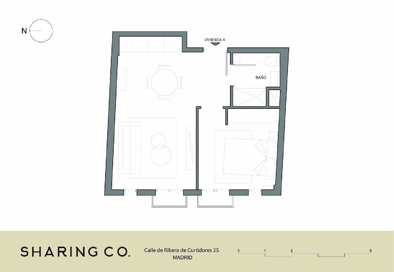 Apartamento en Madrid - Piso de 1 habitación junto al Rastro by SharingCo