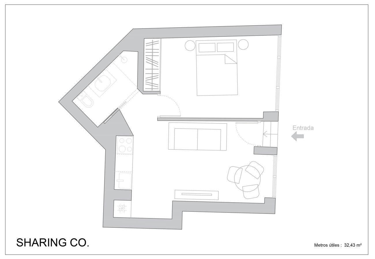 Apartamento en Madrid - Apartamento de 1 hab. en Simancas por Sharing Co.