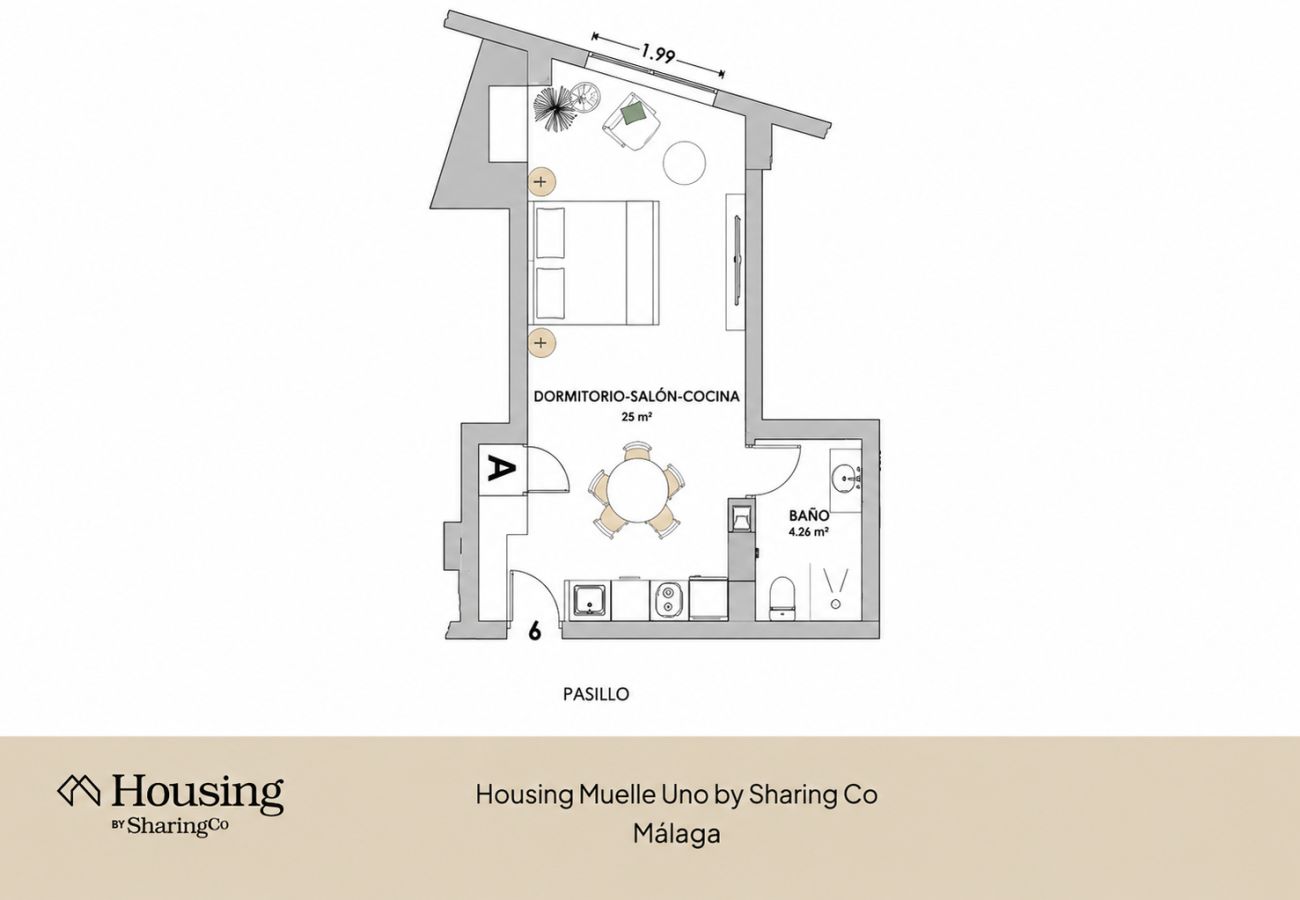 Estudio en Málaga - Housing Muelle Uno by Sharing Co