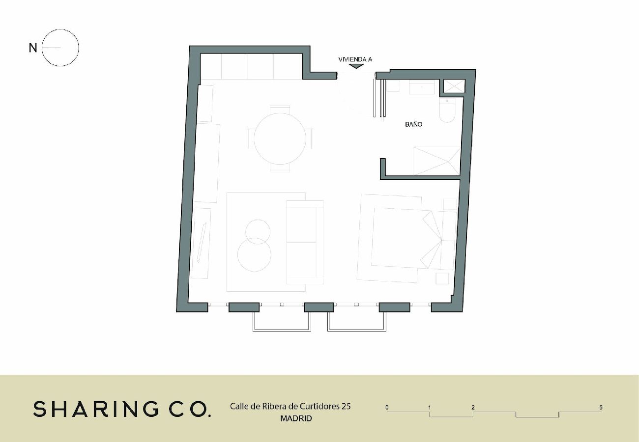 Studio in Madrid - Exclusive studio for 4 people next to el Rastro by SharingCo 