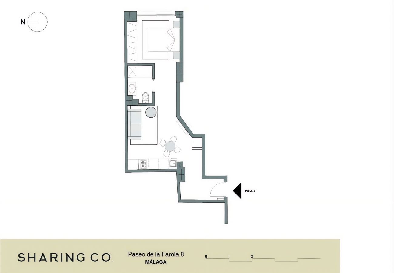 Studio in Málaga - Housing Muelle Uno by Sharing Co