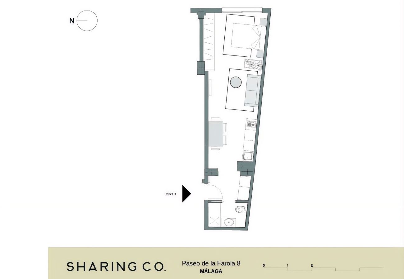 Studio in Málaga - Housing Muelle Uno by Sharing Co